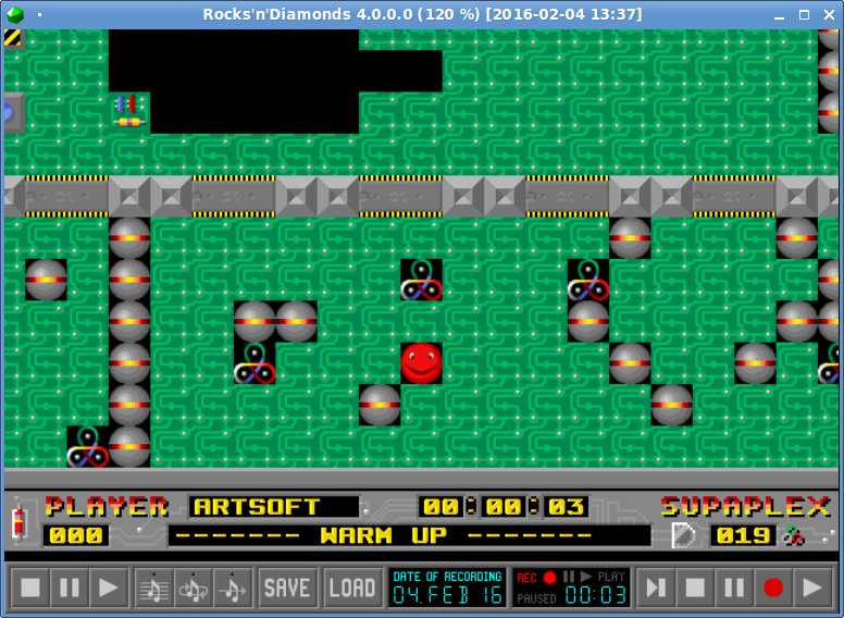 Screenshot of level set with custom screen layout