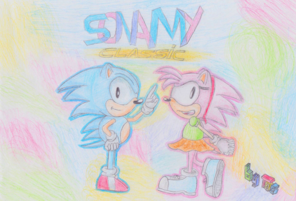 Classic Couple (Sonic and Amy Rose in their classic designs, more or less)