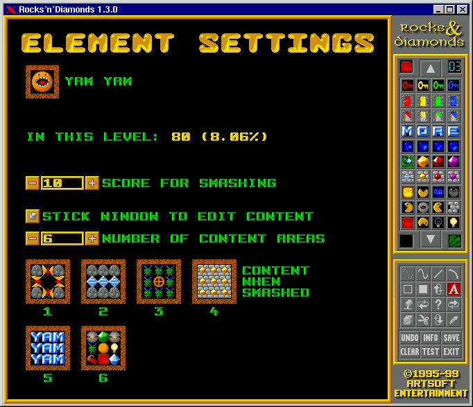 The Level Editor (Element Settings)